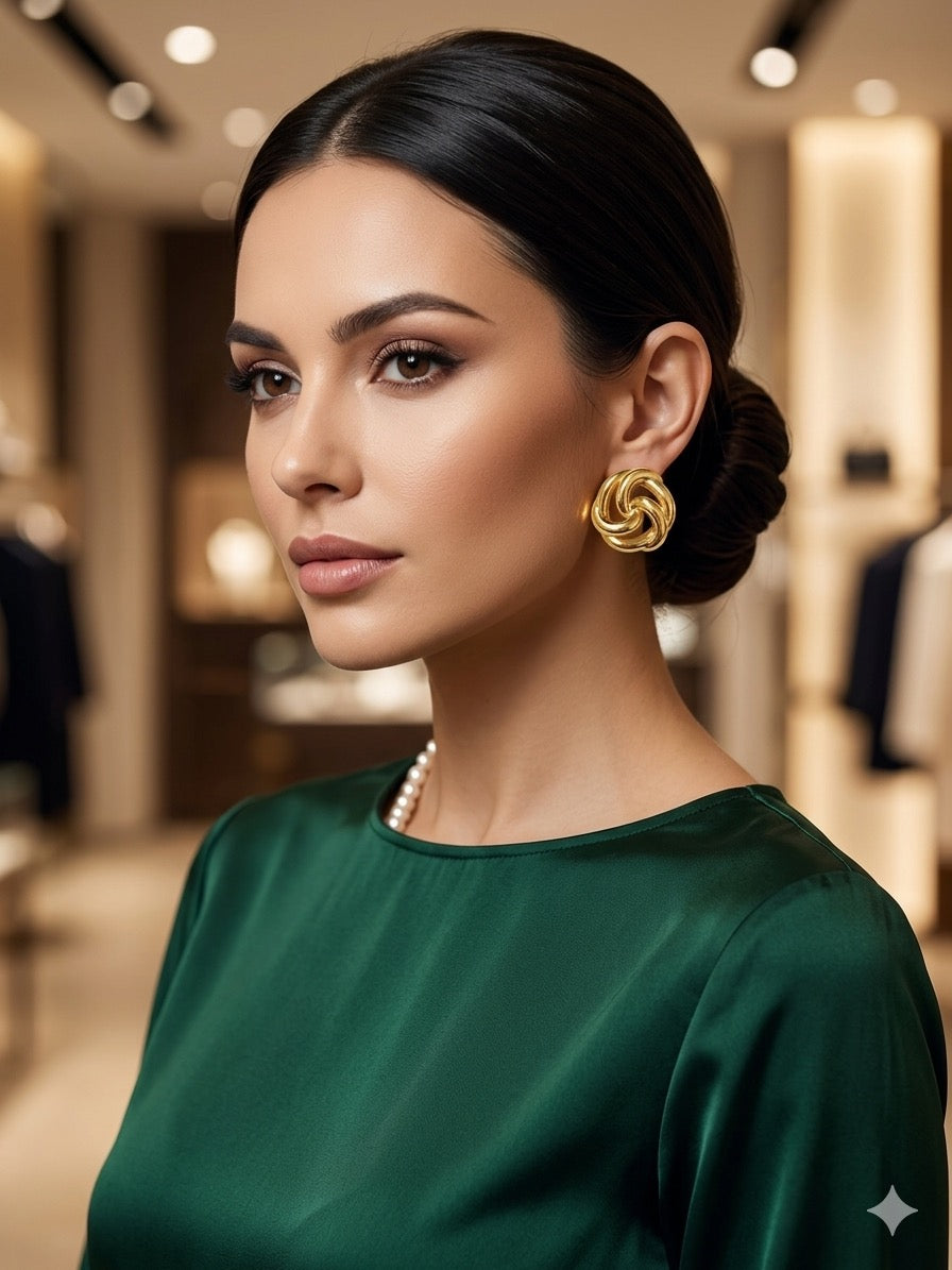 Aretes Nudo Dorado